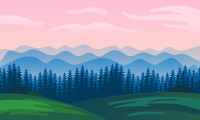 sunrise in mountains