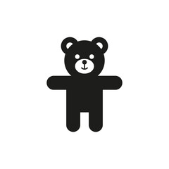 The bear icon. A child's toy. Simple flat vector illustration on a white background