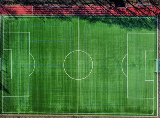 Luftaufnahme eines Fußballplatzes