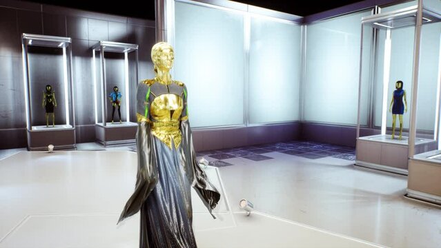 3D Fashion Show: Virtual Model Walking By The Podum