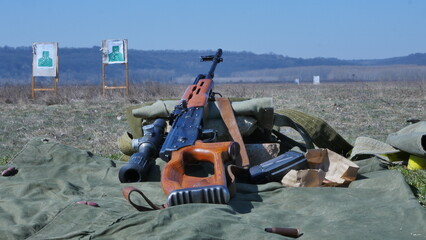 Semi-automatic rifle with sniper rifle model 1974.P.SA.L is a firearm with automatic rearmament.Romanian weapon for sniper rifles, intended to destroy various isolated targets.