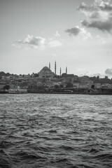 Photo of the Blue Mosque seen from the water in Istanbul Turkey