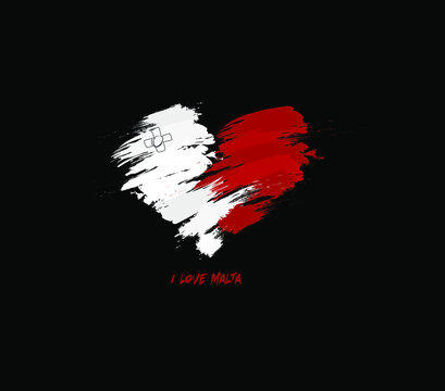 Malta grunge flag heart for your design