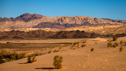 Desert and mountains in southern Jordan.