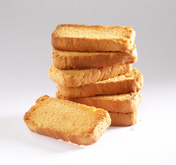 breakfast Plate with toasted bread Pieces of tasty bread 
