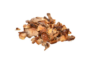 fried mushrooms isolated on white background