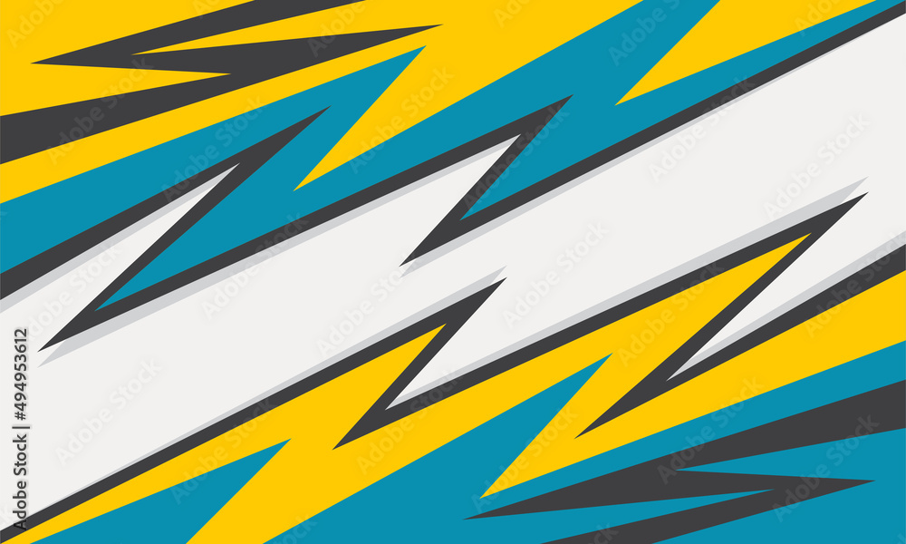 Poster simple background with gradient and colorful zigzag pattern