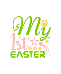 Naklejka premium Hoppy Easter Svg, Cute Easter Bunny, Happy Easter Svg, Kids Easter Svg, Funny Easter, Girl Easter Shirt Svg File for Cricut & Silhouette Png,Happy EASTER SVG PNG