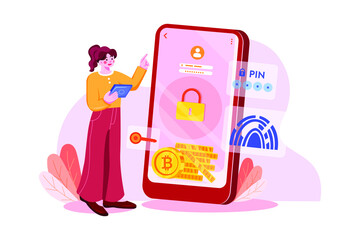 Crypto Security illustration concept