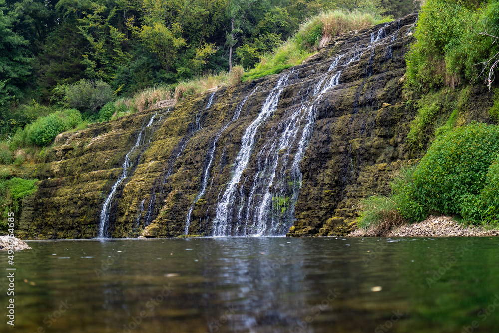 Poster Beautiful landscape of Thunder Bay Falls (Private), Galena, Illinois, United States