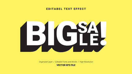 Editable Big Sale Font Design. Alphabet Typography Template Text Effect. Lettering Vector Illustration for Product Brand and Business Logo.