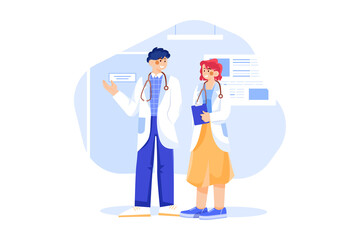 Doctors standing together illustration concept