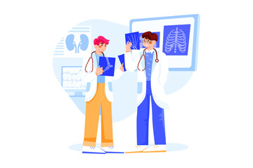 X-ray analysis illustration concept