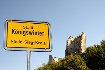 Ortsschild, Stadt Königswinter, Rhein-Sieg-Kreis (Symbolbild)