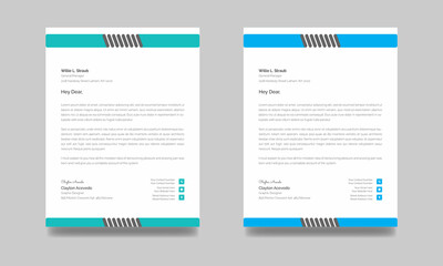 Corporate letterhead bundle Business style letterhead templates set to print with vector & illustration