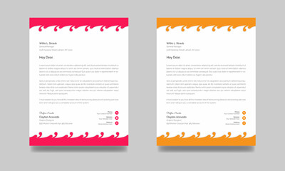 Creative modern corporate letterhead bundle Business style letterhead templates set to print with vector