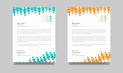 Letterhead bundle Business style letterhead templates set to print with vector