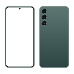 Phone with green color front and back mockup