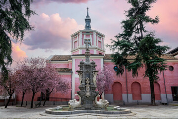 History museum in Madrid, Spain in spring at sunset