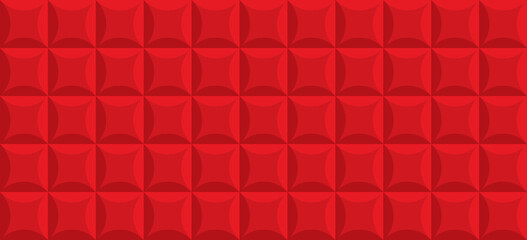 Realistic Red Tile Texture for Decor Interior with Square Shape. Geometric Surface Template. Luxury Leather Upholstery Vintage Background. Abstract Modern Wallpaper Design. Vector Illustration