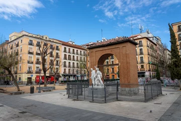 Rolgordijnen Plaza del dos de Mayo in Malasana area, Madrid, Spain © Delphotostock
