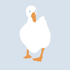 Cute goose isolated flat vector. Cartoon illustration