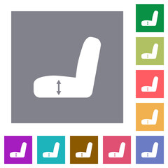 Car seat adjustment square flat icons