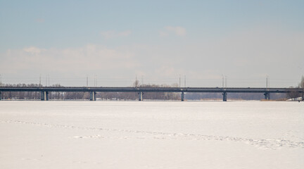Long transport bridge across the river.