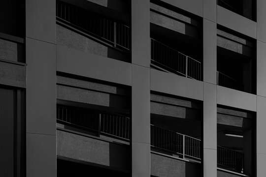 Facade Of A Black Building. Architecture