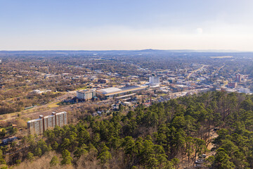 High angle view of the downtown Hot Springs