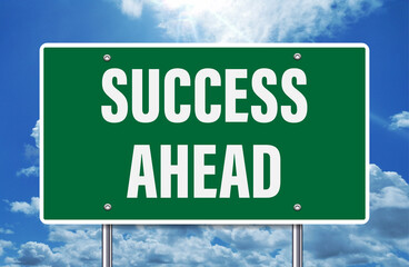 success ahead - road sign greetings