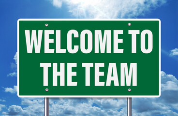welcome to the team - road sign greetings © AKDIM_DESIGN