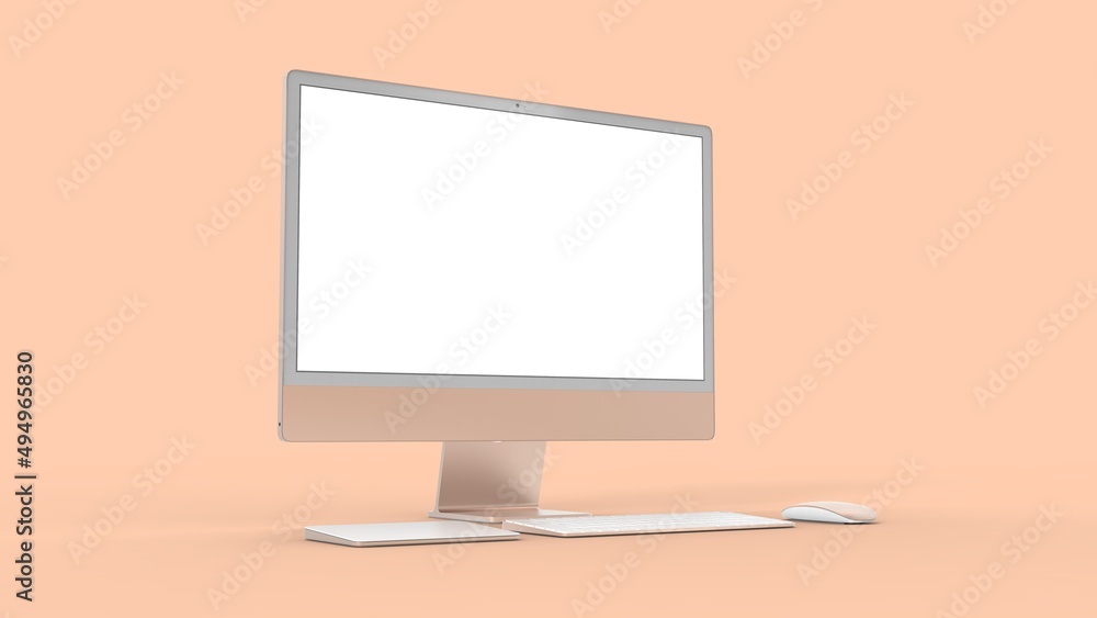 Aufkleber computer display . desktop computer screen isolated. modern creative workspace background