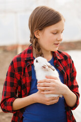girl with a rabbit