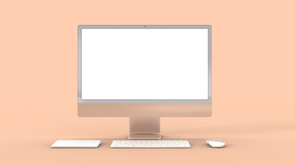 Computer display . Desktop computer screen isolated. Modern creative workspace background