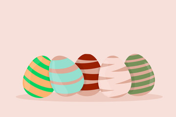 easter eggs in different colors poster for easter for holiday religious