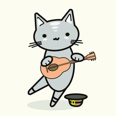 
Funny animals. A little kitten. Vector image in cartoon style. Color image.
