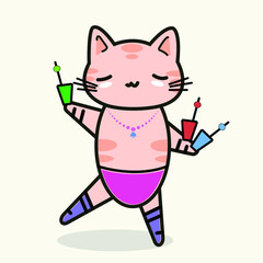 
Funny animals. A little kitten. Vector image in cartoon style. Color image.