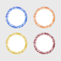 Set of glitter round frames border