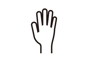 線で描いたシンプルな人の片手 - 手を挙げる・手を差し伸べる・立候補のイメージ素材