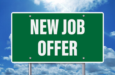 new job offer - road sign greetings