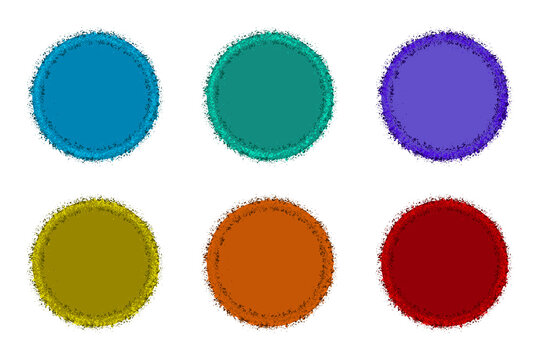 Set of colorful glitter round sticker, label, frame
