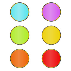 Colorful circle button design collection with golden 