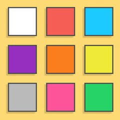 Set of colorful rectangle border frames template