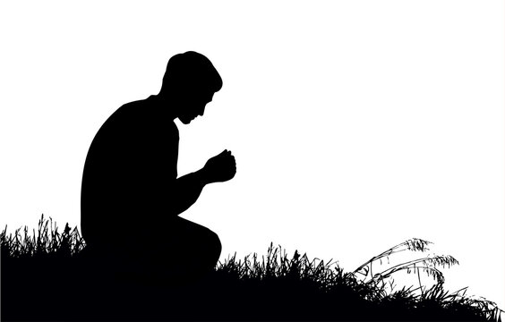 Vector image of the praying person