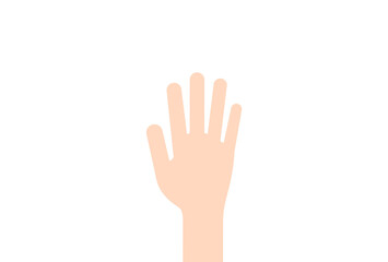 線で描いたシンプルな人の片手 - 手を挙げる・手を差し伸べる・立候補のイメージ素材