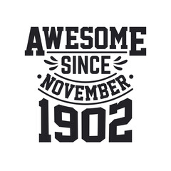Born in November 1902 Retro Vintage Birthday, Awesome Since November 1902
