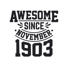 Born in November 1903 Retro Vintage Birthday, Awesome Since November 1903