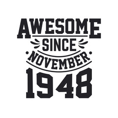 Obraz premium Born in November 1948 Retro Vintage Birthday, Awesome Since November 1948
