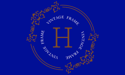 Obraz premium Vector illustration of logo, monogram, invitation, flyer, menu, brochure, background or any desired idea on a dark background with the letter H